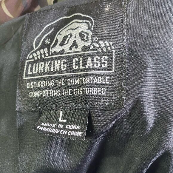 Lurking Class Jacket Mens  Large Green Camo Full Zip Skull Skeleton Adult - Picture 16 of 16